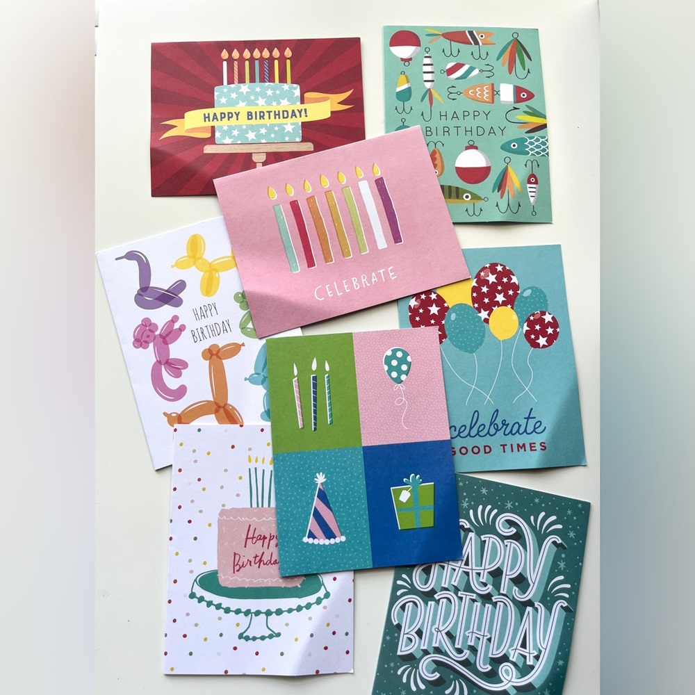Colorful Birthday Greeting Card Set